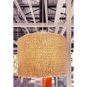Ikea LERGRYN Lamp Shade Pendant/Floor, Knitted Beige/Handmade 17" - NEW